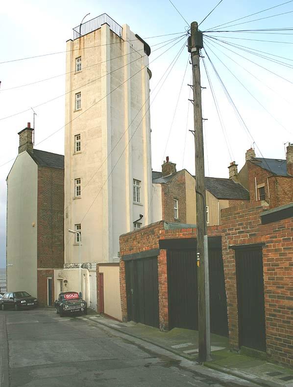 The rear of the Fire Control Tower seen from Back Percy Gardens (Nick Catford)