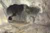 The chambers in Minllyn Quarry seem random in layout. Here the chambers were so close that a hole has been knocked through the wall between two chambers (Nick Catford)