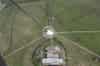 Looking down on the VLF Transmitter Building (C) from the top of one of the 820' masts (Rugby Radio Museum)