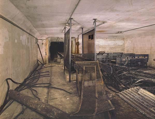 The sorting yard with the end of the conveyor and a number of ammunition wagons still in situ in October 1985 (Nick Catford)