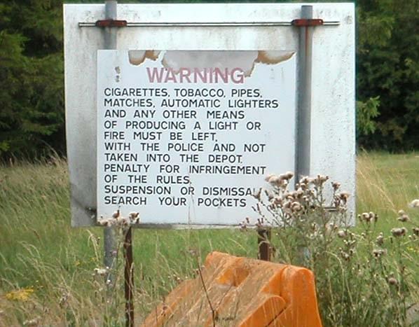 Notice close to the west gate (Chris Looker)