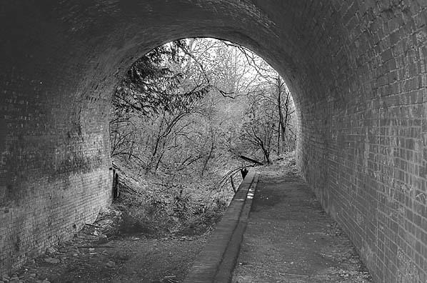 Looking west through the Little Tunnel in April 1975 (Nick Catford)