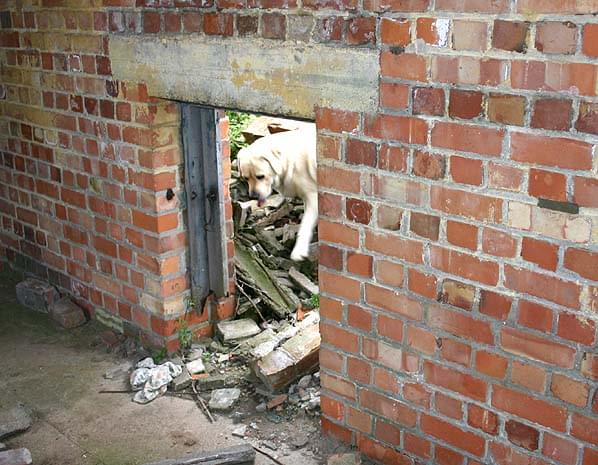 The emergency escape doorway inside the transmitter block (Nick Catford)