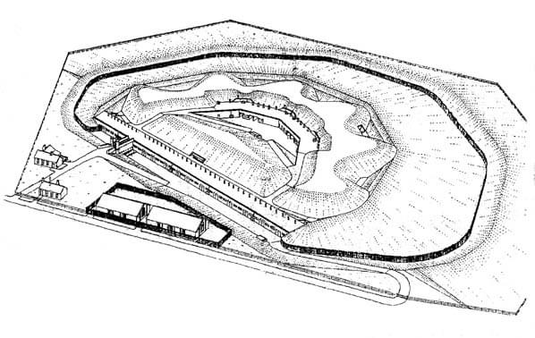 Artists impression of the completed redoubt (Roger Gill/Palmerston Forts Society)