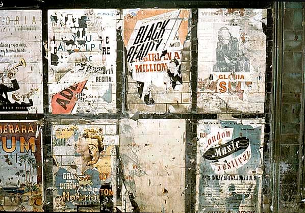 Posters on Platform 3 in December 1982 (Ted Burgess)