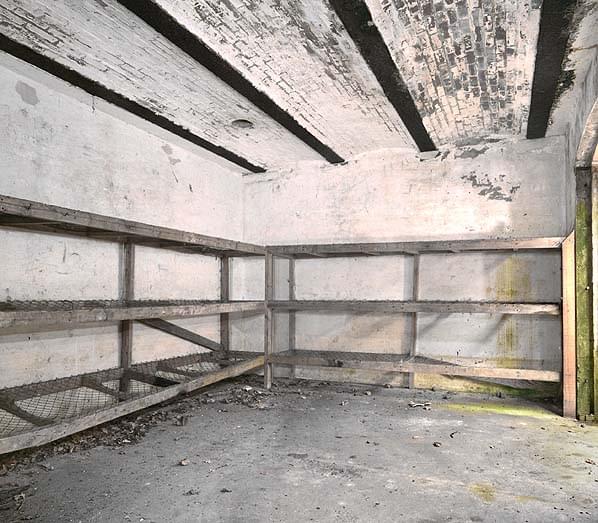 The western casemate - bunks built by scouts at a later date (Nick Catford)