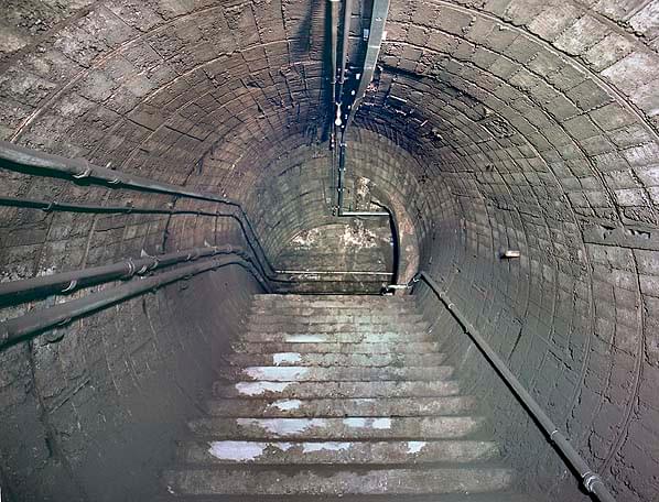 One of the unfinished stairways to the lower lift landing that was never built (Nick Catford)