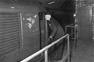 Visitors arriving at the REC Headquarters by train had to travel in the drivers cab and negotiate a very short length of platform. The signal seen on the wall would stop the next train for anyone leaving 