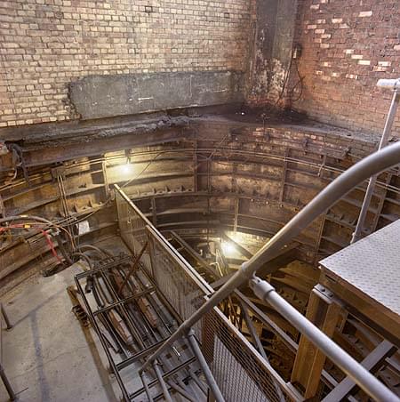 Drummond Street lift shaft. The shaft is also a means of emergency egress from the Northern Line (Nick Catford)
