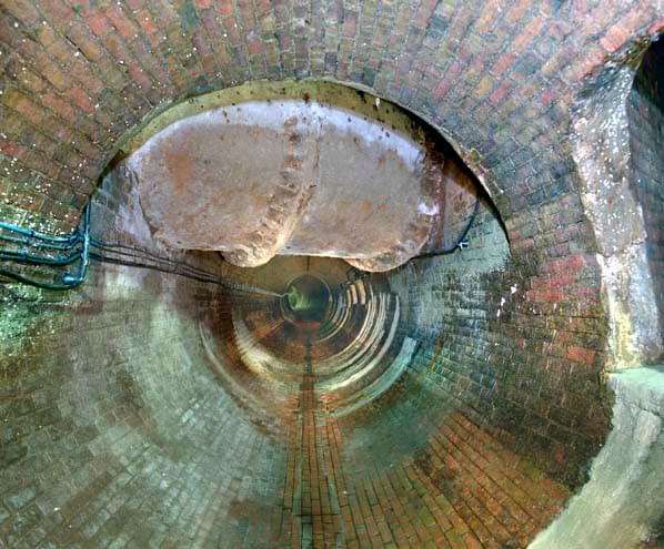 Looking north along the 8' storm water overflow sewer (Nick Catford)