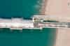 Recent aerial view showing the sewer outfall on Albion Groyne in relation to the Palace Pier.The outfall is the black square just to the right of the lighthouse on the pier