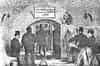 Waiting room, showing how passengers entered the 'omnibus' (The Graphic, 9th April 1870)