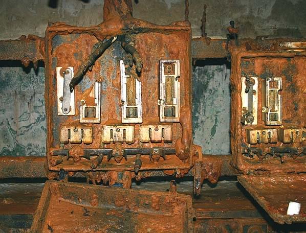 Electrical switchgear can in the buried reserve transmitter room (Nick Catford)