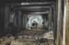 Looking towards the tunnel from the shaft bottom, the drainage tunnel comes in from the right (Nick Catford)