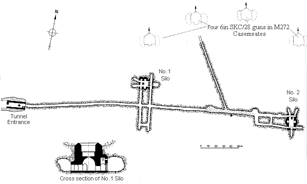 Tunnel network linking No 1 & No 2 Silo and No 2 Casemate 
