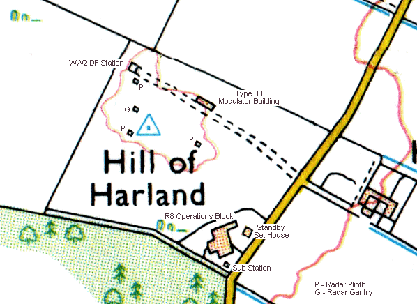 Map showing the remaining buildings at Wick 