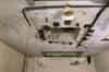 The ceiling in the transmitter room. The fixing bolts for the antenna pedestal can be seen in the foreground with an equipment hatch for one of the T3705 transmitters at the back (Nick Catford)