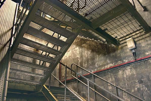 At the top of the main emergency exit stairs there is a cross tunnel leading to two emergency exits each accessed by a further flight of stairs (Nick Catford)