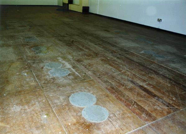 Round holes were cut into the false floors to allow air ducts to be coupled into the bottom of the radar equipment racks (Richard Lamont)