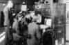 Sopley Intermediate Transportable hutted operations room. The man sitting between the two women is the Controller viewing the PPI and the WAAF to his right is viewing the height finding tube 