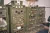 Army radio located in the old GPO store adjacent to the main stairwell. This is a Marconi Station Radio D13/R234(2) with D13 transmitter and R234 receiver with DSK teleprinter enhancement. It is a medium range HF mobile comms set used for rear link or static short range links. This model was introduced in 1963. It was principally a mobile radio but could be demounted. When fitted in 3 ton trucks it was primarily intended for TAVR use (Sub Brit Collection)
