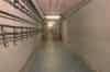 The inclined access tunnel from the base of the stairwell in the guardhouse into the R3 bunker (Nick Catford)