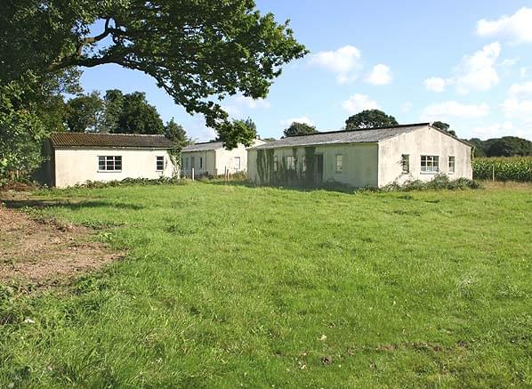 RAF single quarters (right) and RAF single quarters annex (left). The annex contains washing and laundry facilities (Nick Catford)