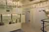 Electrical switchgear on the upper level of the AC plant room. The door in the centre leads to the apparatus fan and the door on the right is a filter room (Nick Catford)