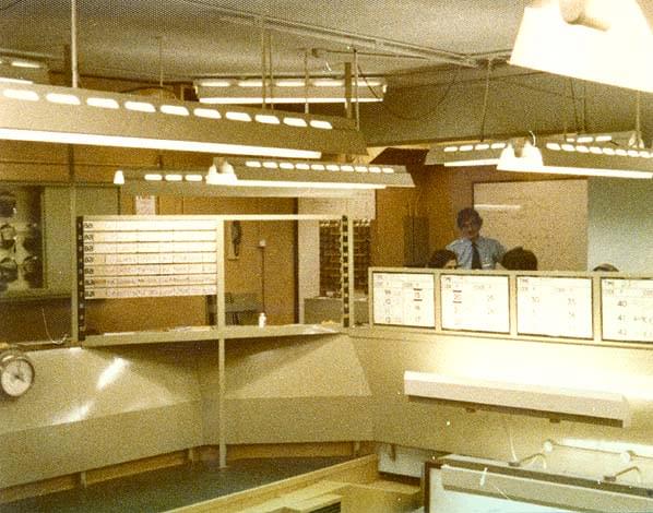 1975, the Nuclear burst tote and post display boards (Ian Stafford)