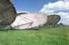 The four parabolic dish antennas lying on the ground in 1998 (Nick Catford)