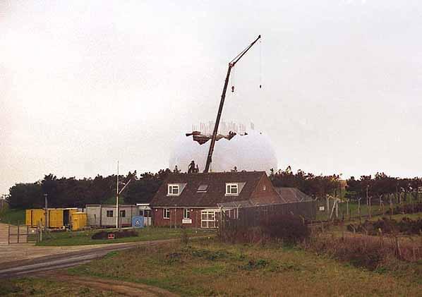 Radome under construction at Trimingham in the early 1990's (Mike Peters)