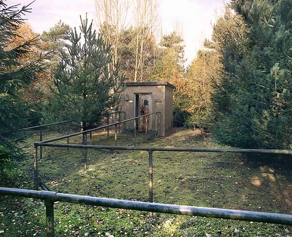 One of the plutonium core hutches and the protected walkway (Nick Catford)