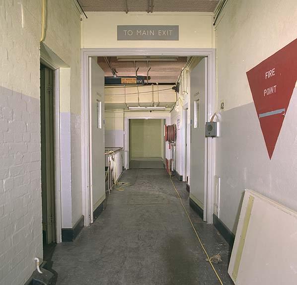 Looking north along the upper spine corridor towards the main exit (Nick Catford)
