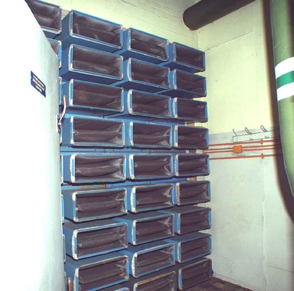Filters in the room adjacent to the main air conditioning fan (Robin Ware)