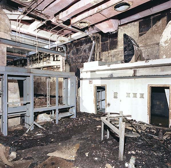 AC Plant Room. Note modified particulate filter unit assemblies in apparatus filter room (center) (Nick Catford)