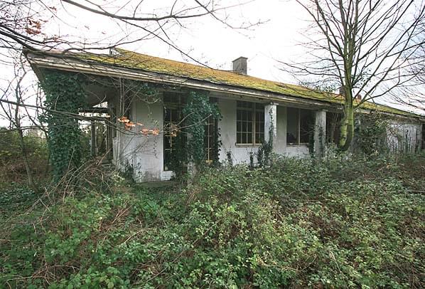 The Officers' Mess at Stonar Camp. The remaining buildings at Stonar Camp are part of an industrial estate although only a part of the Officers' Mess is used. Most of the building is derelict and in a poor state (Nick Catford)