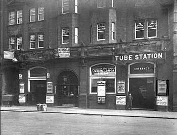 Chancery Lane station entrance in c. June 1914 