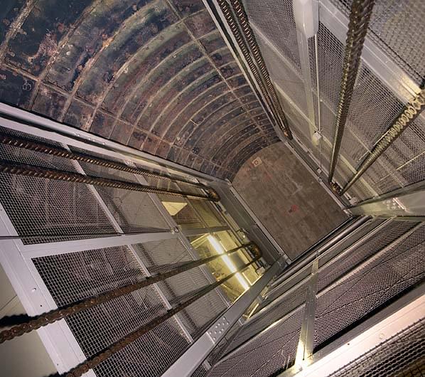 Lift shaft up to Chancery Lane Station on the Central Line (Nick Catford)