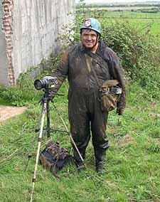 A muddy Nick after emerging from the bunker (Bob Jenner)