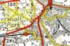 1960s One Inch Ordnance Survey Map showing the path of the track between the two stations and through the tunnel