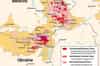 Map or radiation levels around Chernobyl in 1996, 10 years after the accident (Wikipedia)