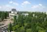 Pripyat Culture Palace seen from the roof of the Polissya Hotel. One of the two 16 storey apartment blocks is seen in the background (Nick Catford)