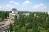 Pripyat Culture Palace seen from the roof of the Polissya Hotel. One of the two 16 storey apartment blocks is seen in the background (Nick Catford)