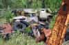 Military vehicle in the rear yard at Pripyat Police Station (Nick Catford)