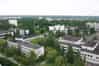 Pripyat - view from the roof of one of the the 16 storey apartment blocks, the central square can be seen far right (Nick Catford)