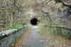 The south portal of Tregarth tunnel looking north from the Bethesda side of the Afon Ogwen bridge on 30 January 2013 (Paul Wright)