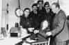 Crosby post in 1964 during a visit by the Mayor of Crosby RA. McGouch. On duty Obs. Rey Leach, L/Obs. John Smith, Obs. Joe Woods, C/Obs. Anthony Hawksworth & W/Obs. Pat Borlase (Don Brereton)