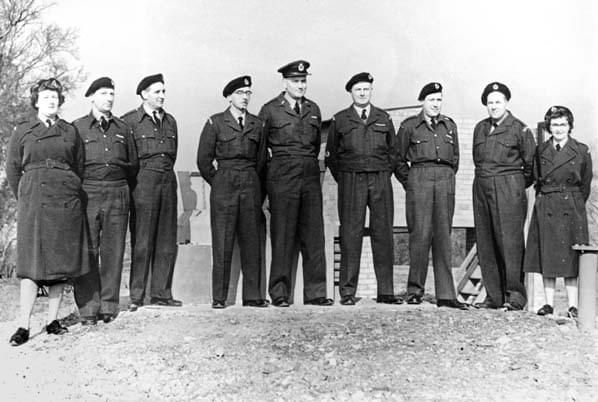 Crew on the opening day of the underground post in January 1959 (Brightlingsea Museum)