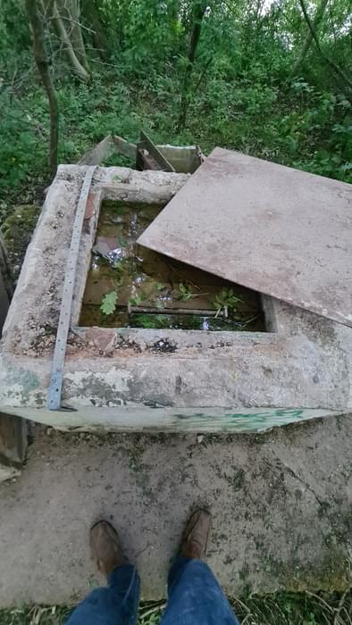 The post appears to have been filled with concrete. (Ewan Evans)