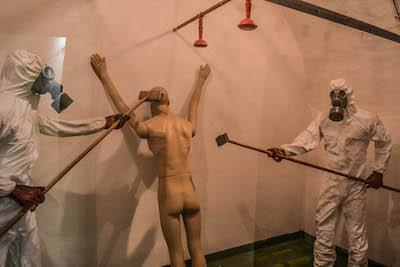 Decontamination suite within the bunker. (Prague.Communism.Tour.com)